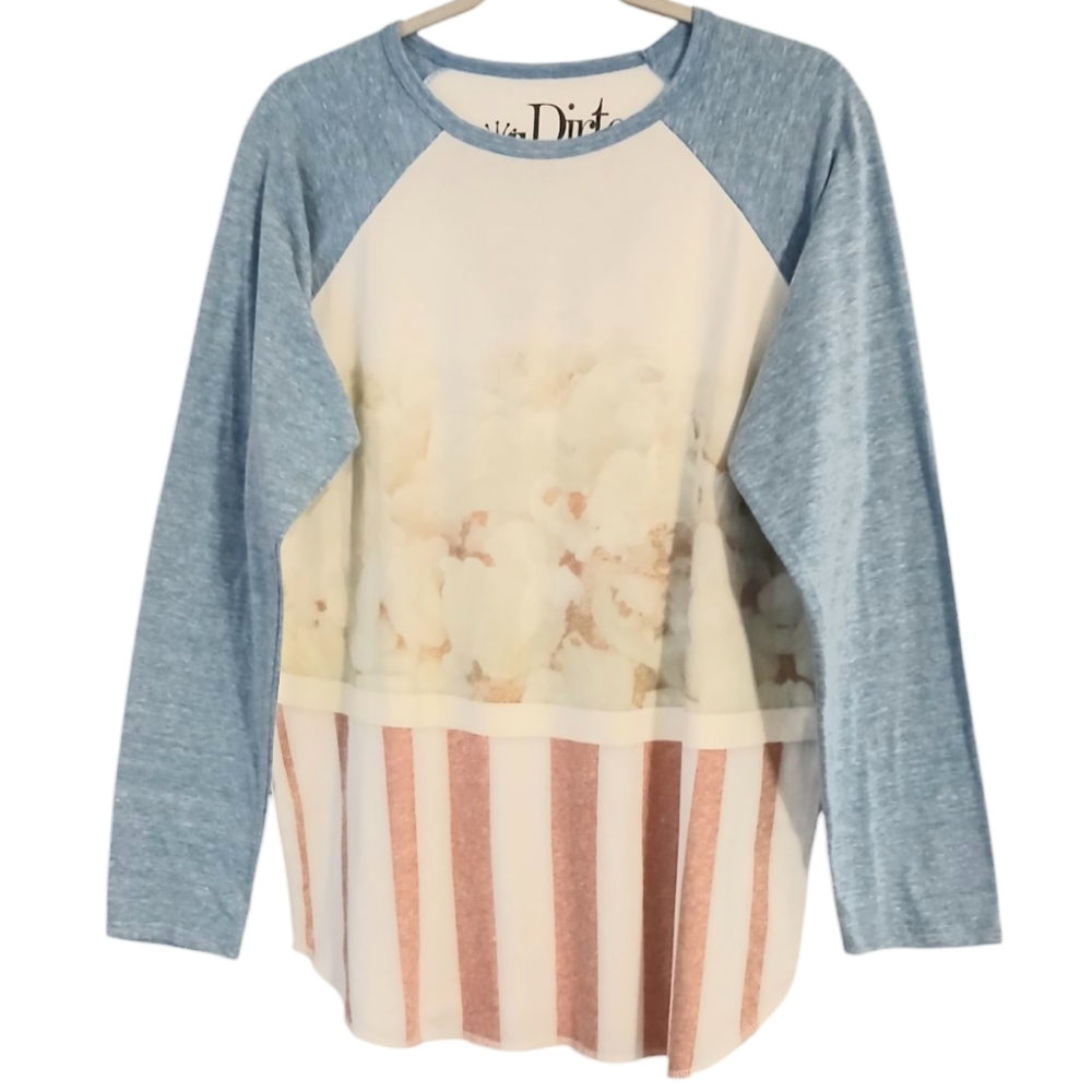 Dirtee Hollywood Shirt Women's Xlarge Long Sleeve Raglan - Picture 1 of 5